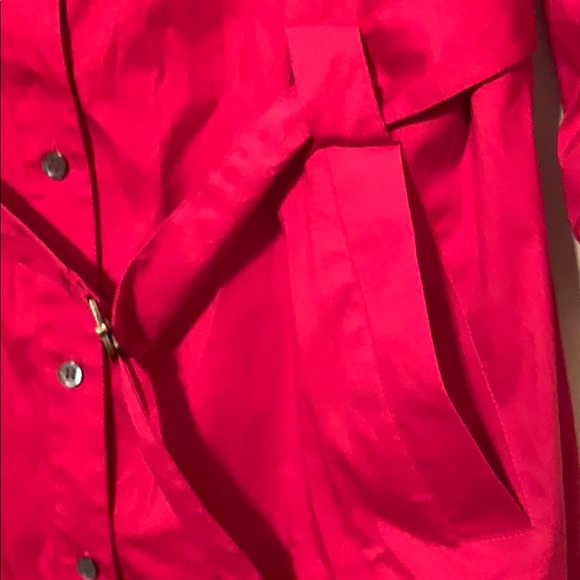 ANTHROPOLOGIE PREMISE BUTTON DOWN SHIRT DRESS BELT RED SZ 2 - Picture 6 of 8